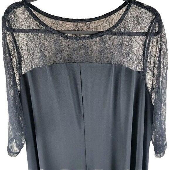 Roamans Black Dress Lace Womens 2X Shift Midi Flowy Whimsygoth Goth Formal Y2K - Picture 14 of 14